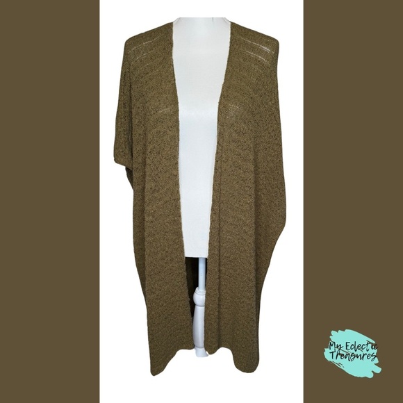 J. Jill Green Shrug Open Design Sweater One Size - Picture 1 of 10